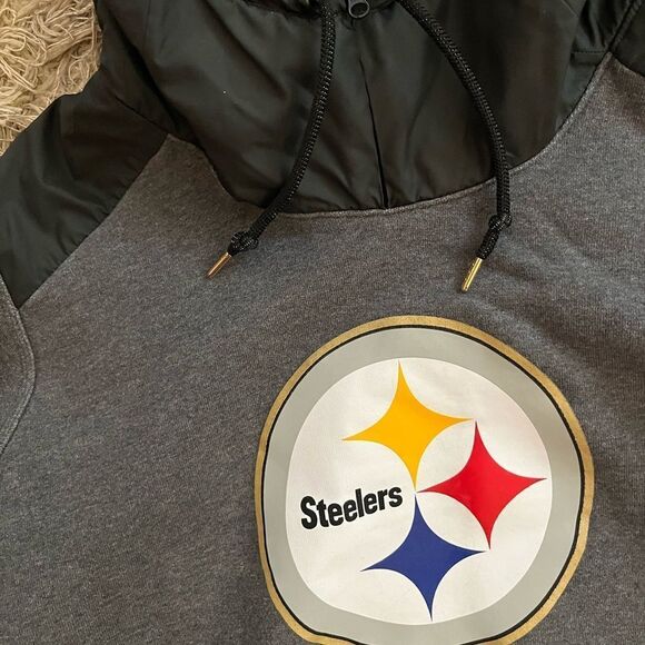 Steelers Gray Hoodie with Logo size large - Picture 3 of 4